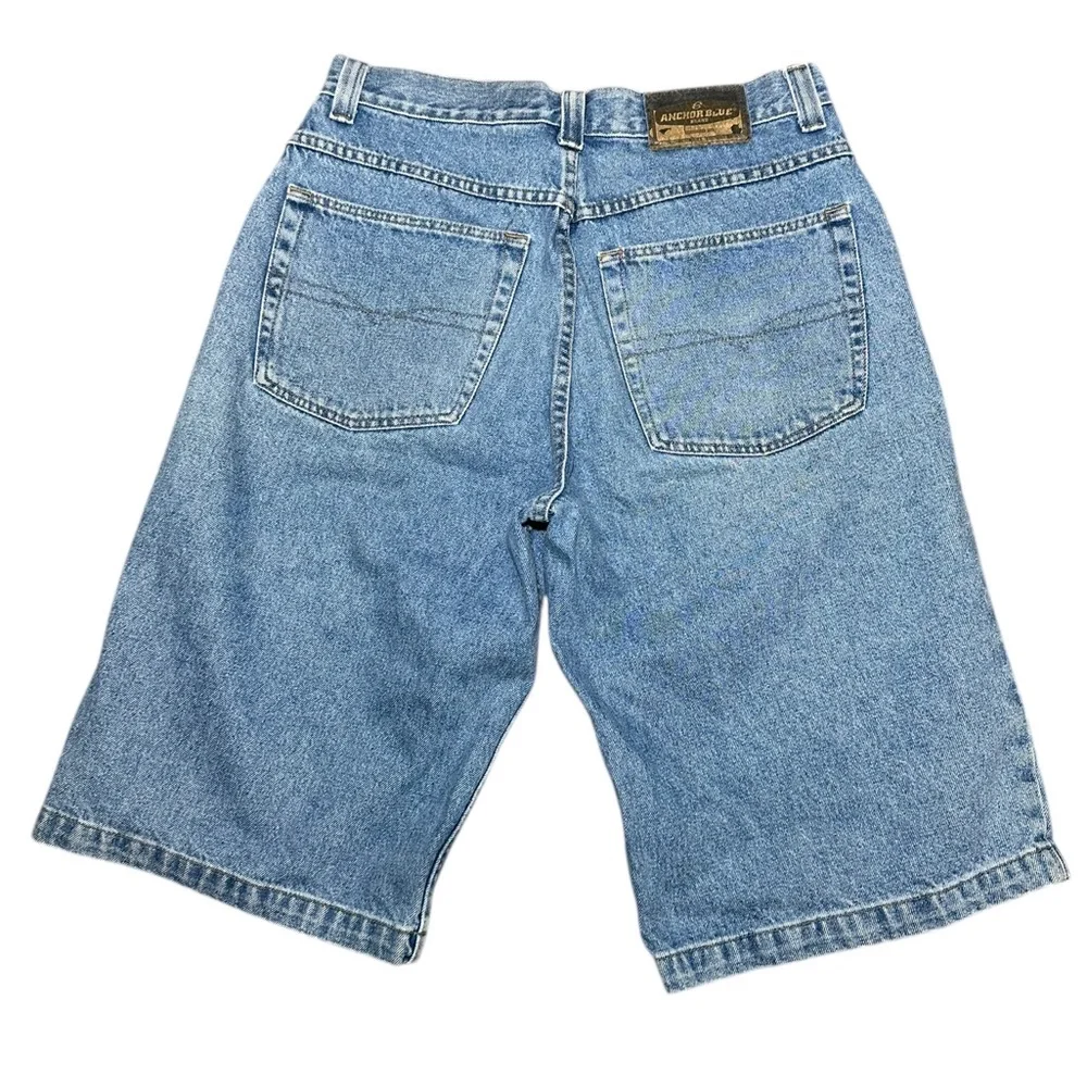 Vintage Anchor Blue Men’s  BeyondBaggy Jean Shorts 33 Waist Y2K Light Stonewash - Picture 2 of 4